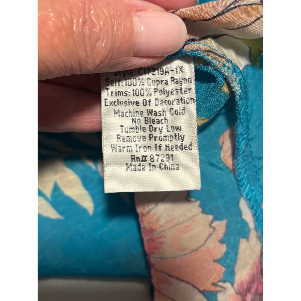 Johnny Was SZ 2X Blue Floral Peasant Tunic. Boho Chic. Festival. Free Spirit. - Picture 10 of 10